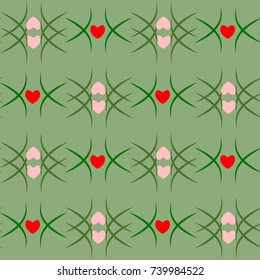 Heart on green background. Fashion graphic design. Modern stylish texture. Colorful template for prints, textiles, wrapping, wallpaper, card, banner, business. Vector illustration