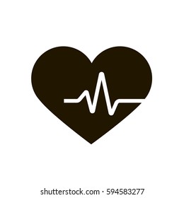 Heart on green background minimalistic