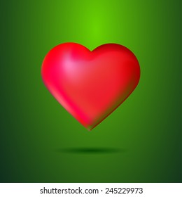 heart on green background vector