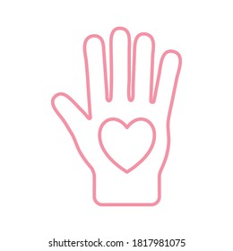 Estilo de línea de corazón en mano diseño de icono de amor pasión y tema romántico Ilustración vectorial