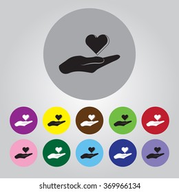 Heart  on hand - Valentine's Day vector icon