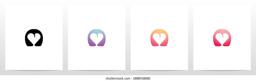 Heart On Letter Logo Design A