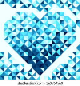 heart on the light background in geometric style