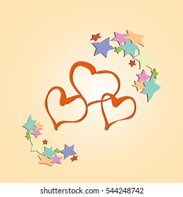 heart on a light background, vector illustration