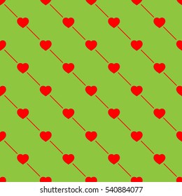 Heart on line seamless pattern. Fashion graphic background design. Abstract texture. Colorful template for prints, textiles, wrapping, wallpaper, website etc. Vector illustration