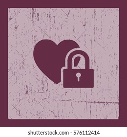 Heart on the lock. icon