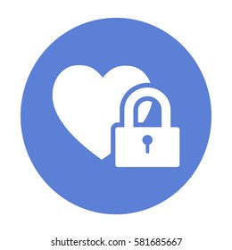 Heart on the lock. icon