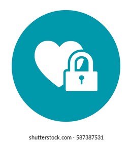 Corazón en la cerradura. icono