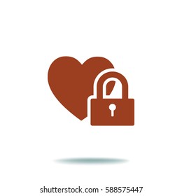 Corazón en la cerradura. icono