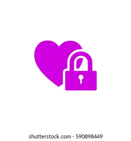 Heart on the lock. icon