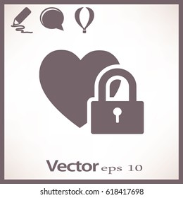 Corazón en la cerradura. icono