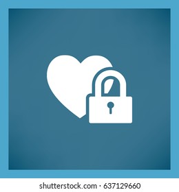 Heart on the lock. icon