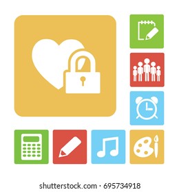 Corazón en la cerradura. icono