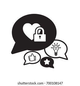 Heart on the lock. icon