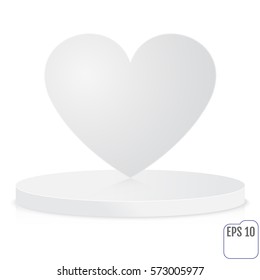 heart on a pedestal. abstract decoration for party, birthday celebrate, anniversary or event, festive. Festival decor. Vector illustration