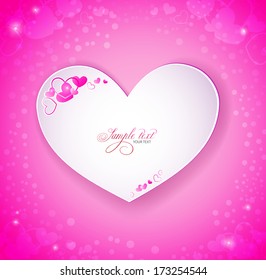 Heart on pink background