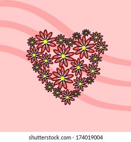 heart on a pink background