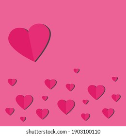 heart on pink background with copy space for website banner and paper card decorative design. love and Valentine's day concept