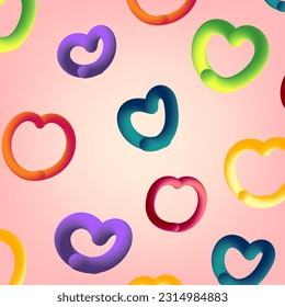 Heart on pink background. Background texture. Pride abstract background. Happy pride month. Graphic art design. Vector illustration. 