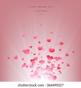 Heart on a pink background, vector