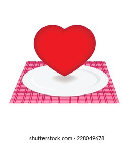Heart on plate