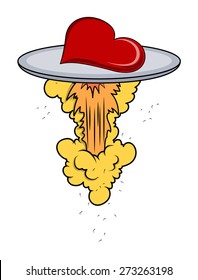 Heart on Plate - Bursting Vector