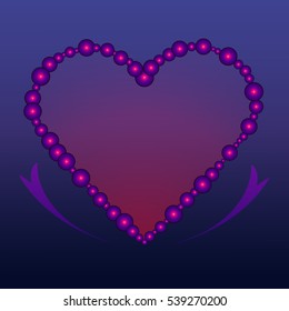 Heart on a purple background