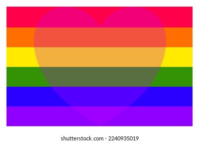heart on rainbow flag banner