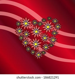 heart on a red background