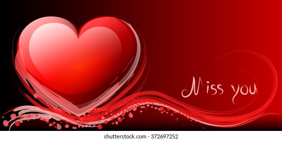 Heart on a red background