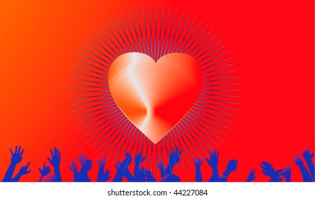 heart on a red background Valentine's Day