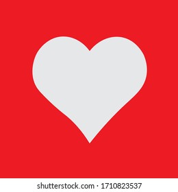 Heart on red background. Vector illustration.