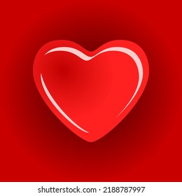 Heart on red background. Vector illustration