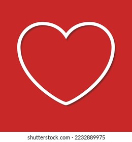 Heart on red background. Vector illustration