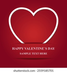 Heart on red background. Vector illustration