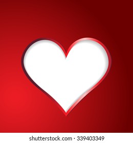Heart on red background. Vector illustration for Valentine's day posters, icons, Valentine's day greeting cards, Valentine's day print and web projects.