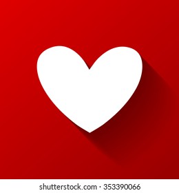 Heart on red background. Vector