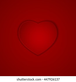 Heart on Red Background Vector Illustration EPS10