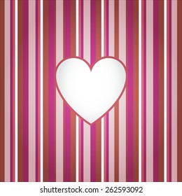 Heart on red stripes background