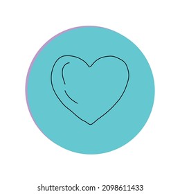 a heart on a round background, an icon.Decorative decoration. a design element . vector illustration on a white background.print.social networks
