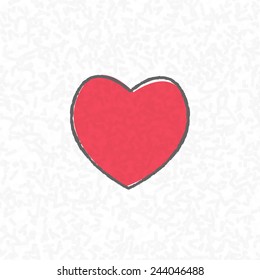 heart on scribble abstract pattern white. Vector