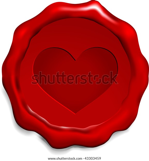 Heart On Seal Original Vector Illustration Stock Vector Royalty