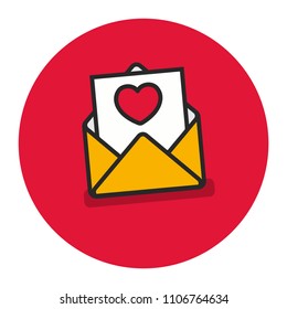 Heart on a Sheet Inside an Envelope
