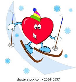 Heart the skiing