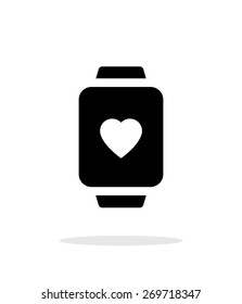 Heart on smart watch simple icon on white background. Vector illustration.
