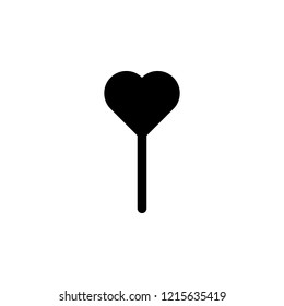heart on a stick icon. Simple glyph vector of party set for UI and UX, website or mobile application on white background