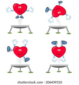 Heart on the trampoline.
