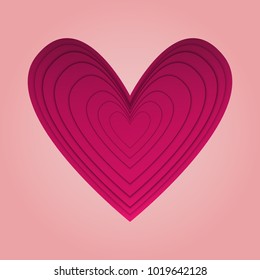 Heart on Valentine's Day. Congratulations on February 14 day St. Valentine.. Vector illustration
