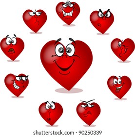 Heart on Valentine's Day, with different emotions