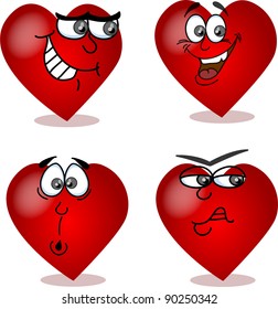 Heart on Valentine's Day, with different emotions